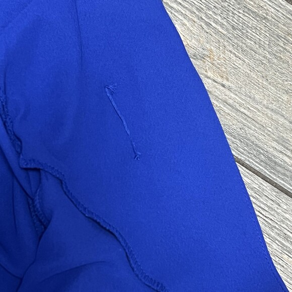 S.L. Fashions Petites 6P Royal Blue Open Front Jacket Beaded Embellished Blazer - Picture 8 of 16